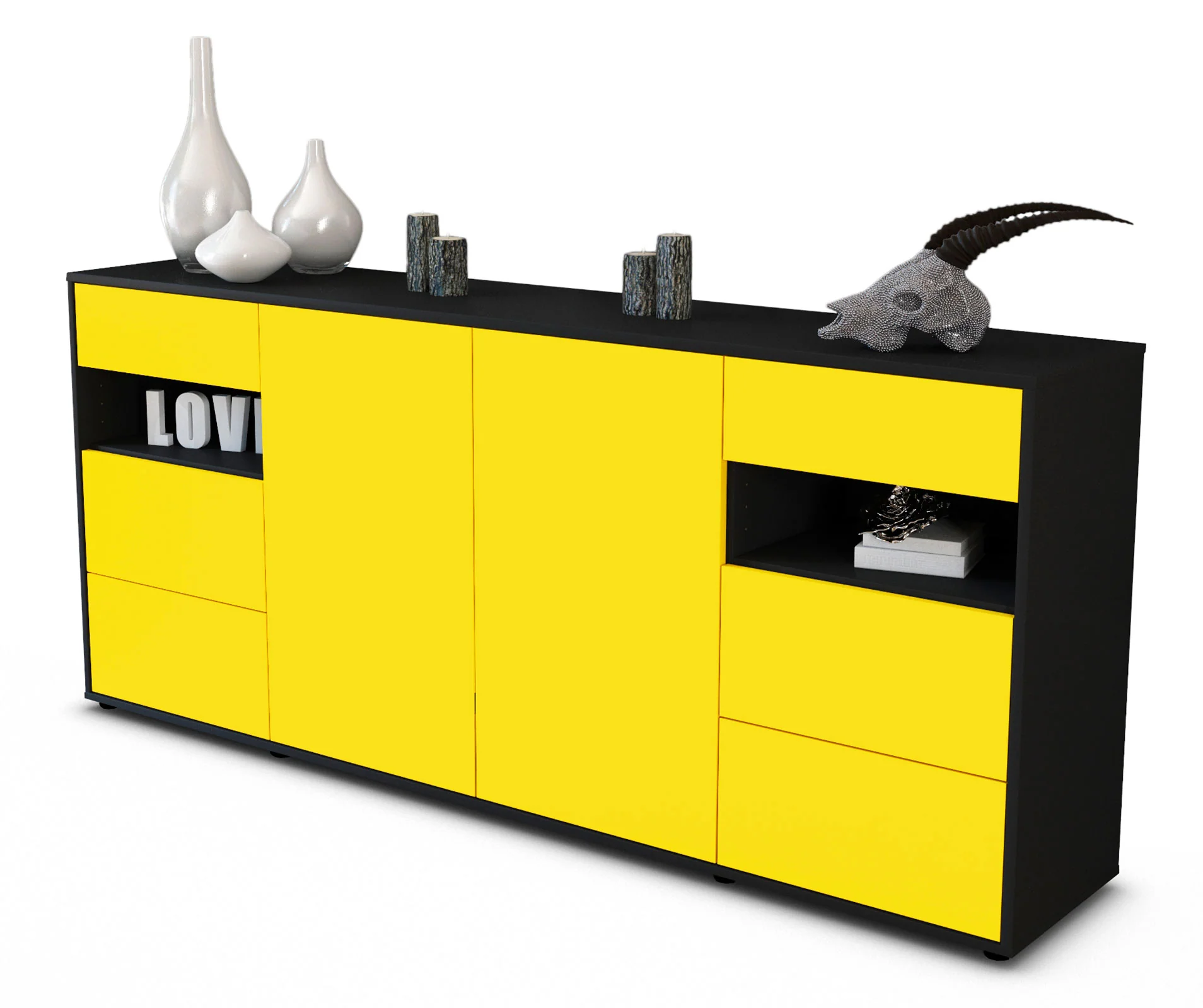 Bild von Sideboard Francesca, Gelb (180x79x35cm)