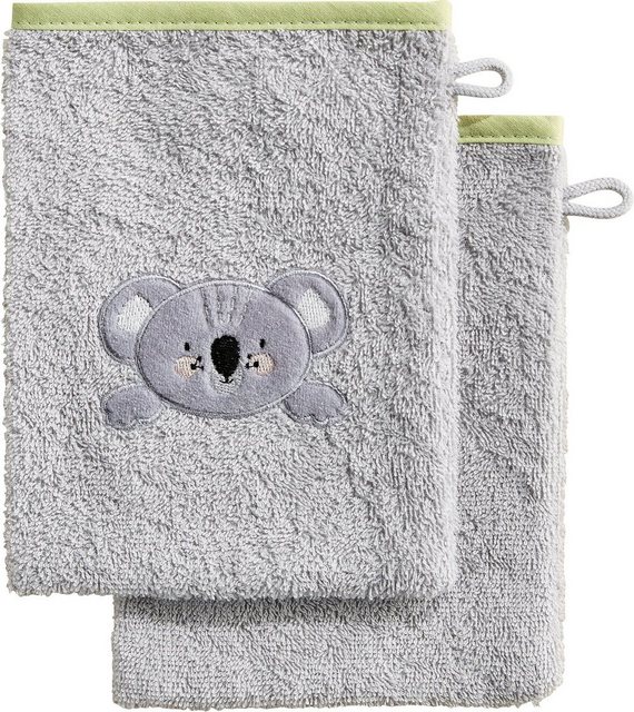 Bild von Erwin Müller Waschhandschuh Kinder-Waschhandschuh "Koala" 2er-Pack, (2-St), Walk-Frottier Uni