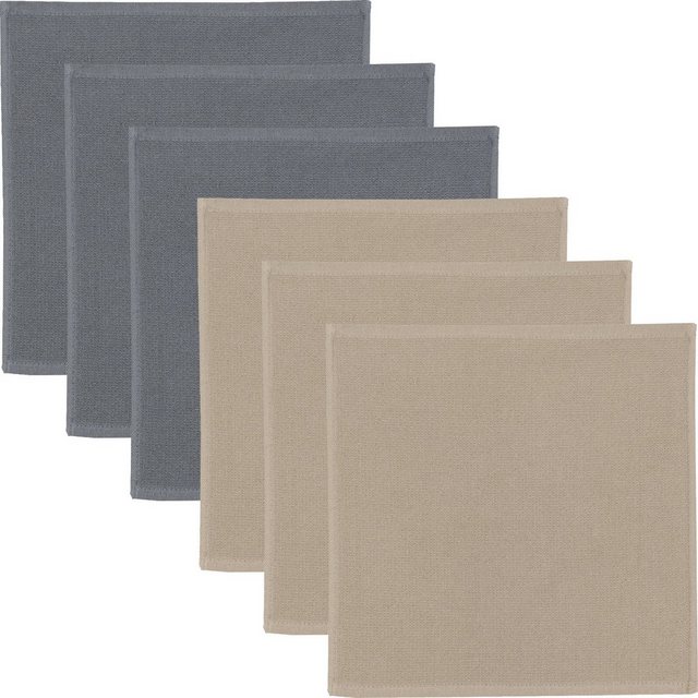 Bild von Erwin Müller Geschirrtuch Spültuch 2-farbig 6er-Pack, (6-tlg), Baumwolle Uni