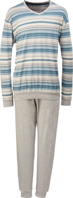 Bild von REDBEST Pyjama Herren-Schlafanzug Single-Jersey Streifen