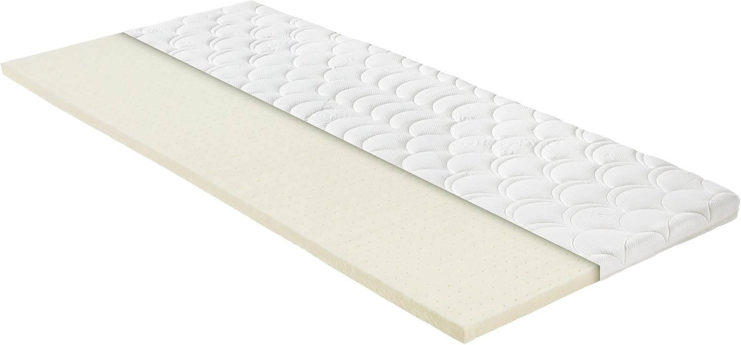 Bild von Erwin Müller Latex Matratzen-Topper Aarau, Matratzenauflage Kaltschaum - Gesamthöhe 7 cm, feuchtigkeitsregulierend, Bezug abnehmbar, Latexkern - Größe 100x220 cm