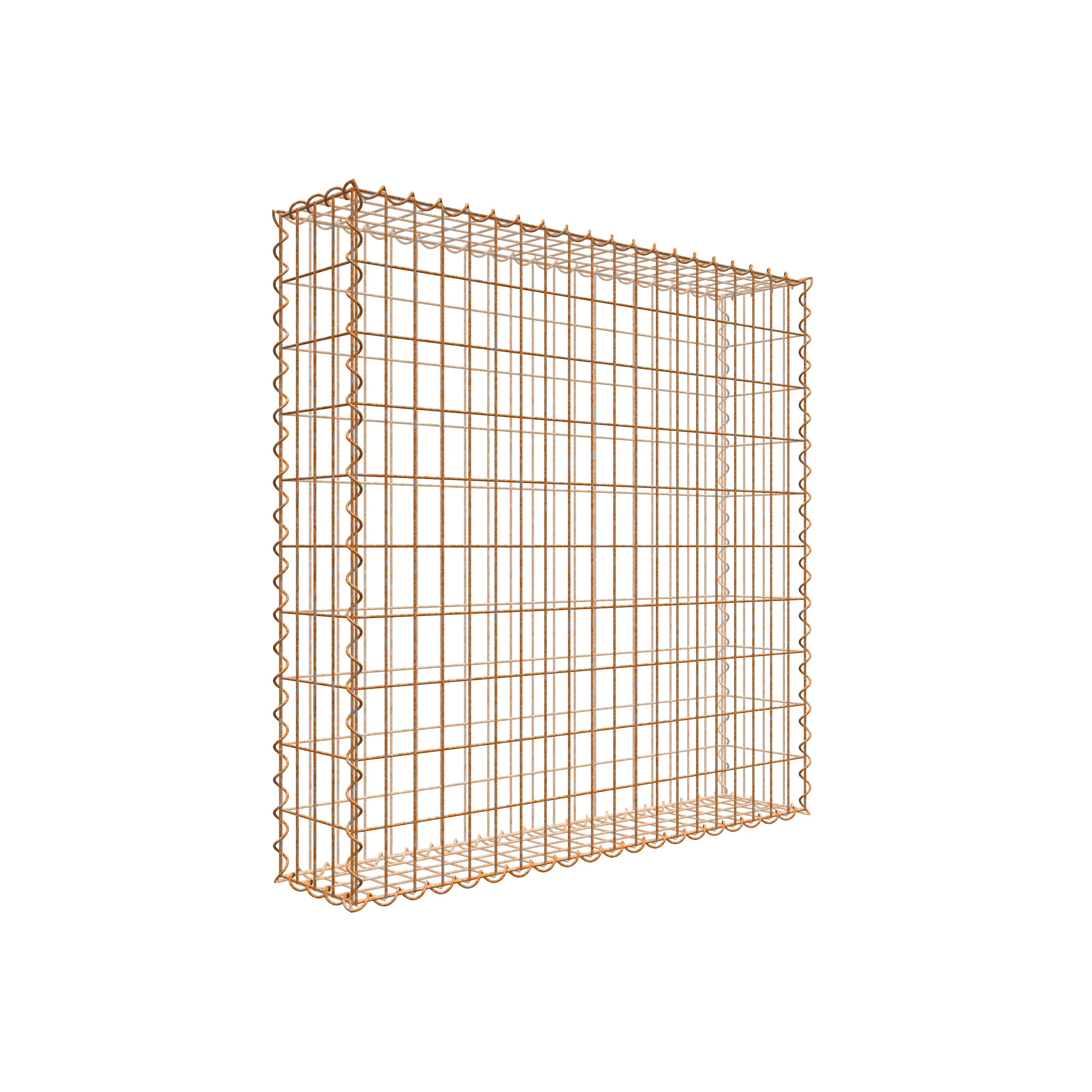 Bild von Gabiona Gabionenzaun Rostige Gabione 100 cm x 100 cm x 20 cm (L x H x T), Maschenweite 5