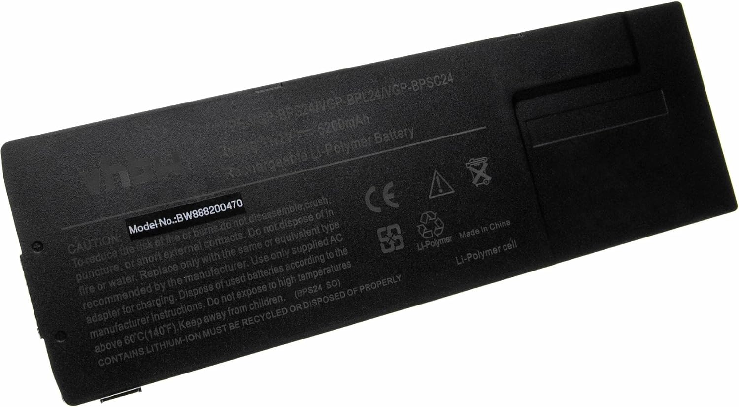 Bild von vhbw 1x Akku kompatibel mit Sony Vaio SVS13133CVW, SVS13133CG, SVS13133CVB, SVS13133CV Notebook (5200 mAh, 11,1 V, Li-Polymer)