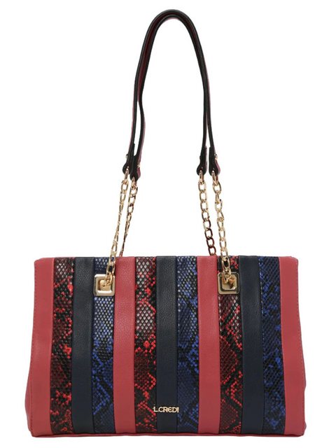 Bild von L. CREDI Shopper Henkeltasche LEONORA Fb. Blau/Rot