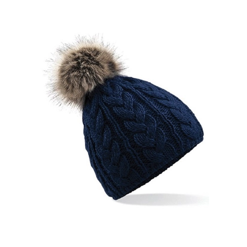 Bild von Beechfield® Bommelmütze Damen Winter Strickmütze - Beanie mit Zopfmuster