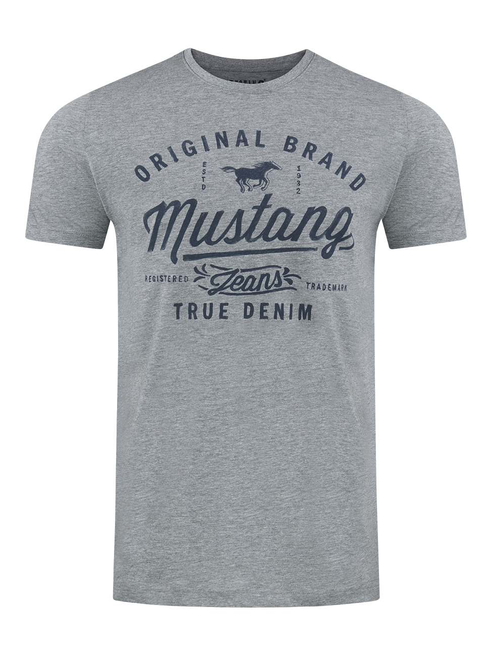 Bild von MUSTANG T-Shirt Herren Printshirt Basic Print Regular Tee (1-tlg) Kurzarm Tee Shirt mit Rundhalsausschnitt aus 100% Baumwolle