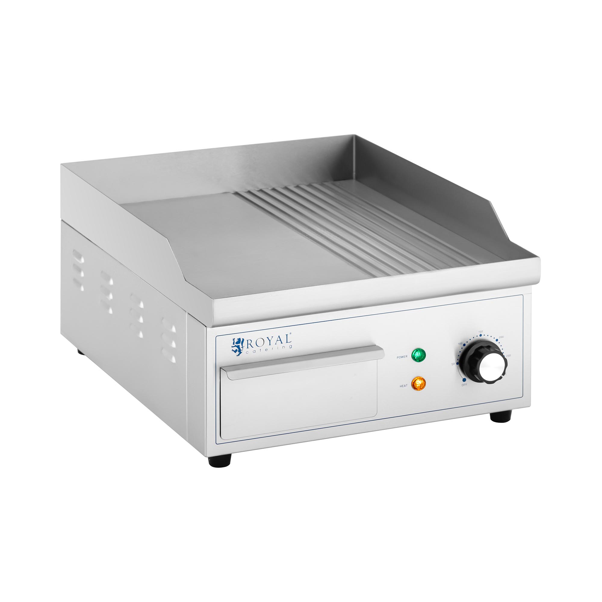 Bild von Royal Catering RCPG45-M Elektro Grillplatte 360 x 380 mm gerippt und glatt 2.000 W Elektrogrill Grillplatte Elektro Grill