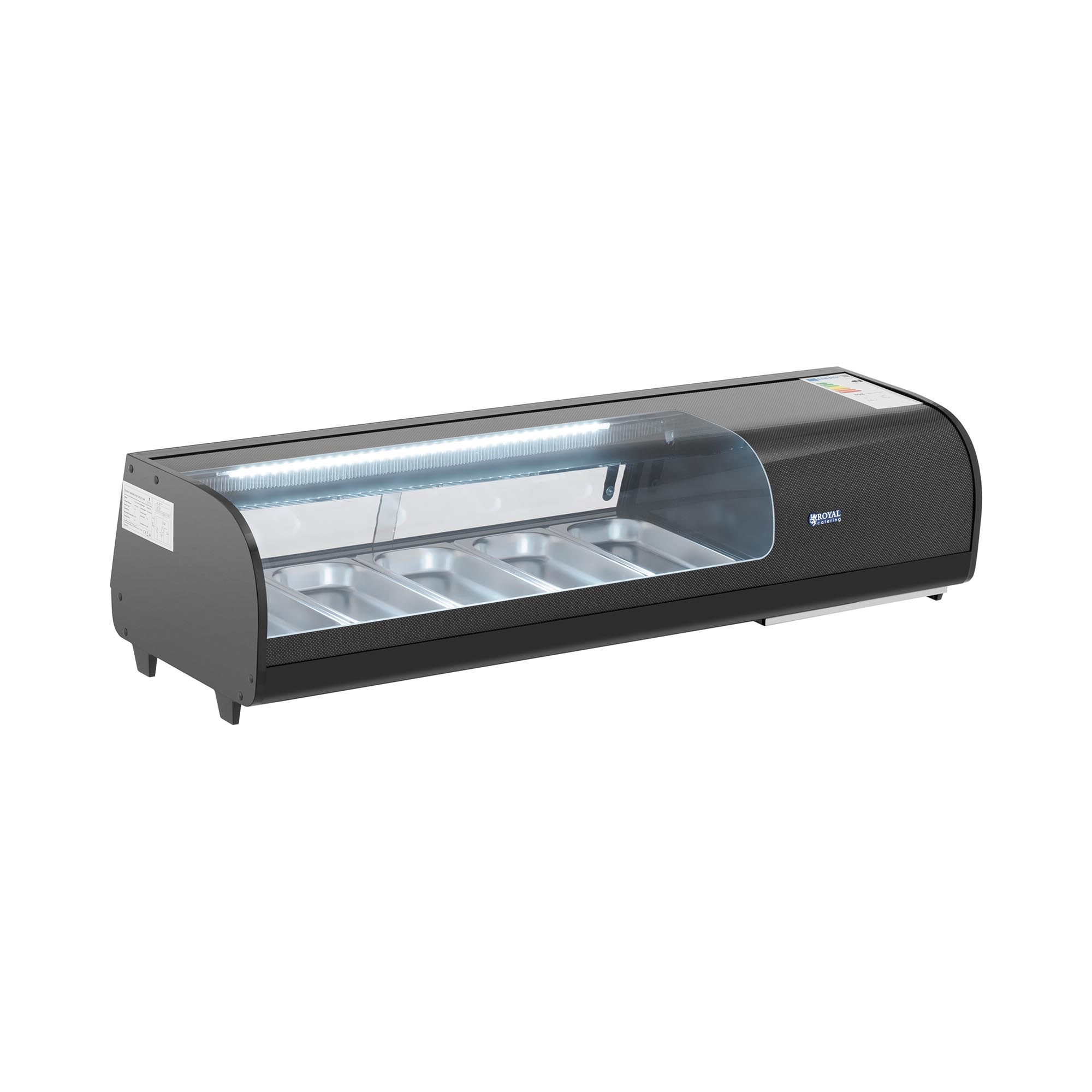 Bild von Sushi-Theke - Kühlvitrine - 52 L - GN 5 x 1/3 - Beleuchtung - Royal Catering