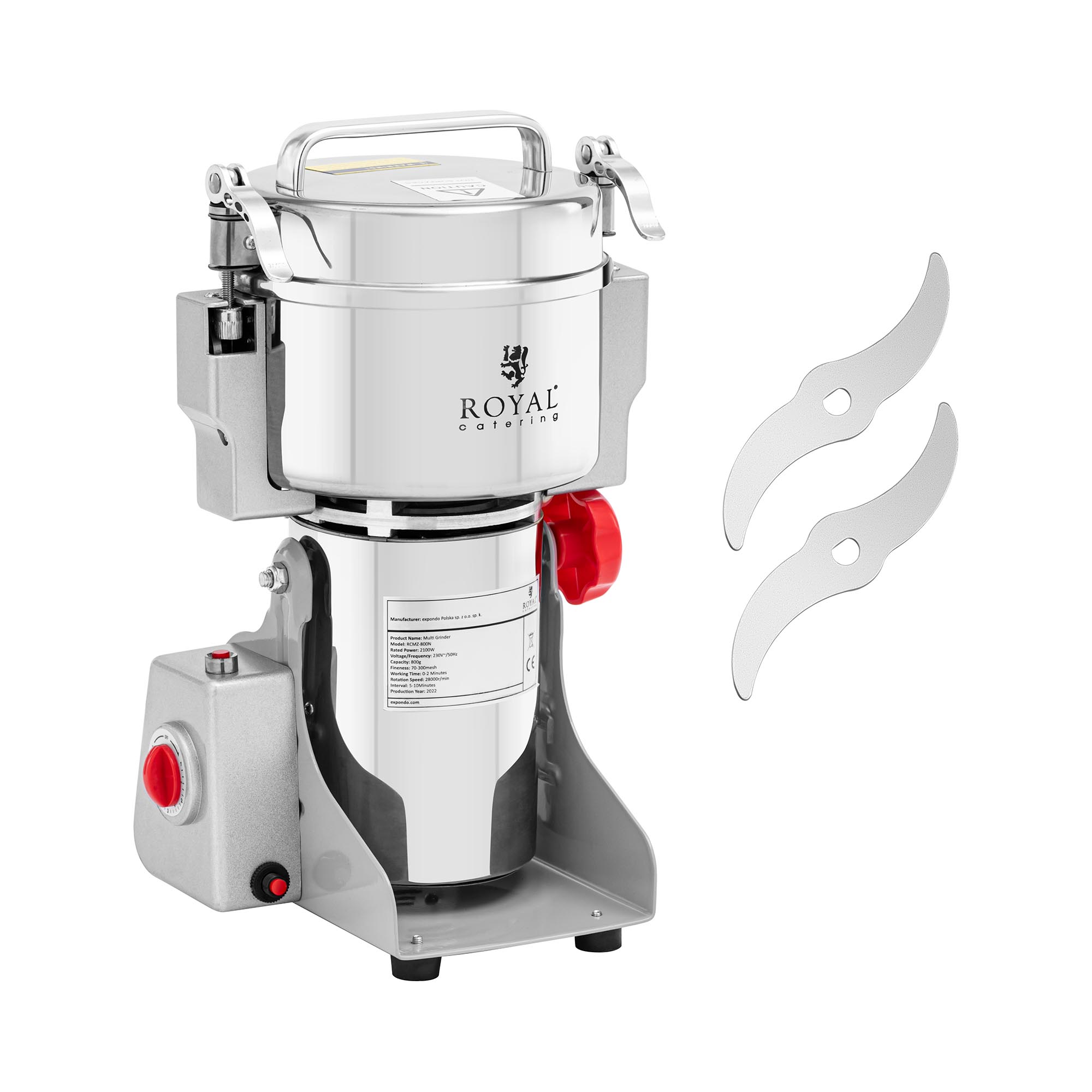 Bild von Royal Catering Gewürzmühle elektrisch Multi-Zerkleinerer Kräuter 800 g 17 x 9 cm 2100 W