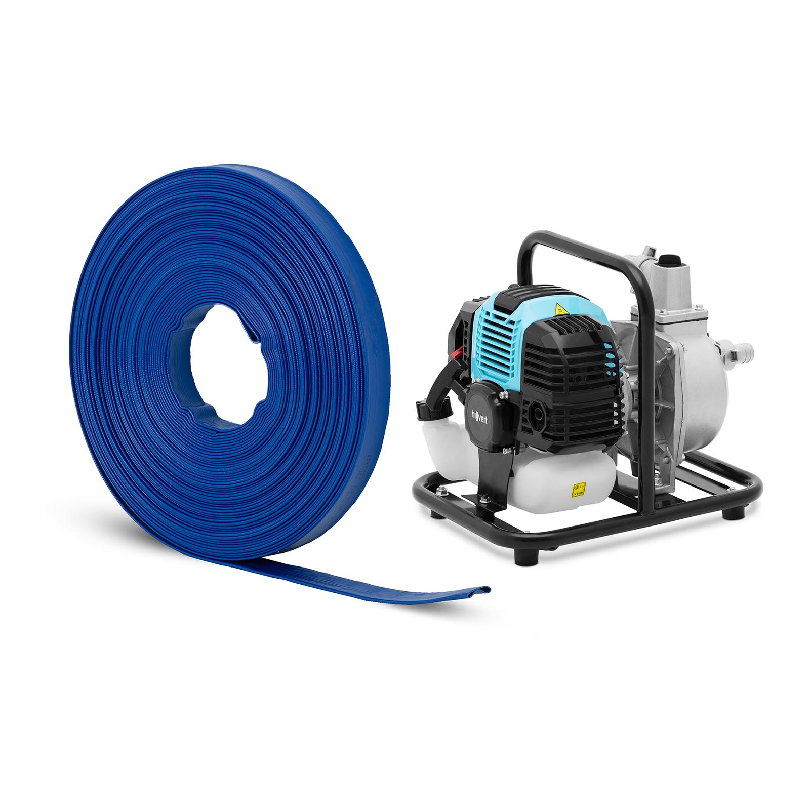Bild von hillvert Wasserpumpe - 1,35 kW - 10 m³/h - mit Flachschlauch - 1" - 50 m - 0 - 8 bar