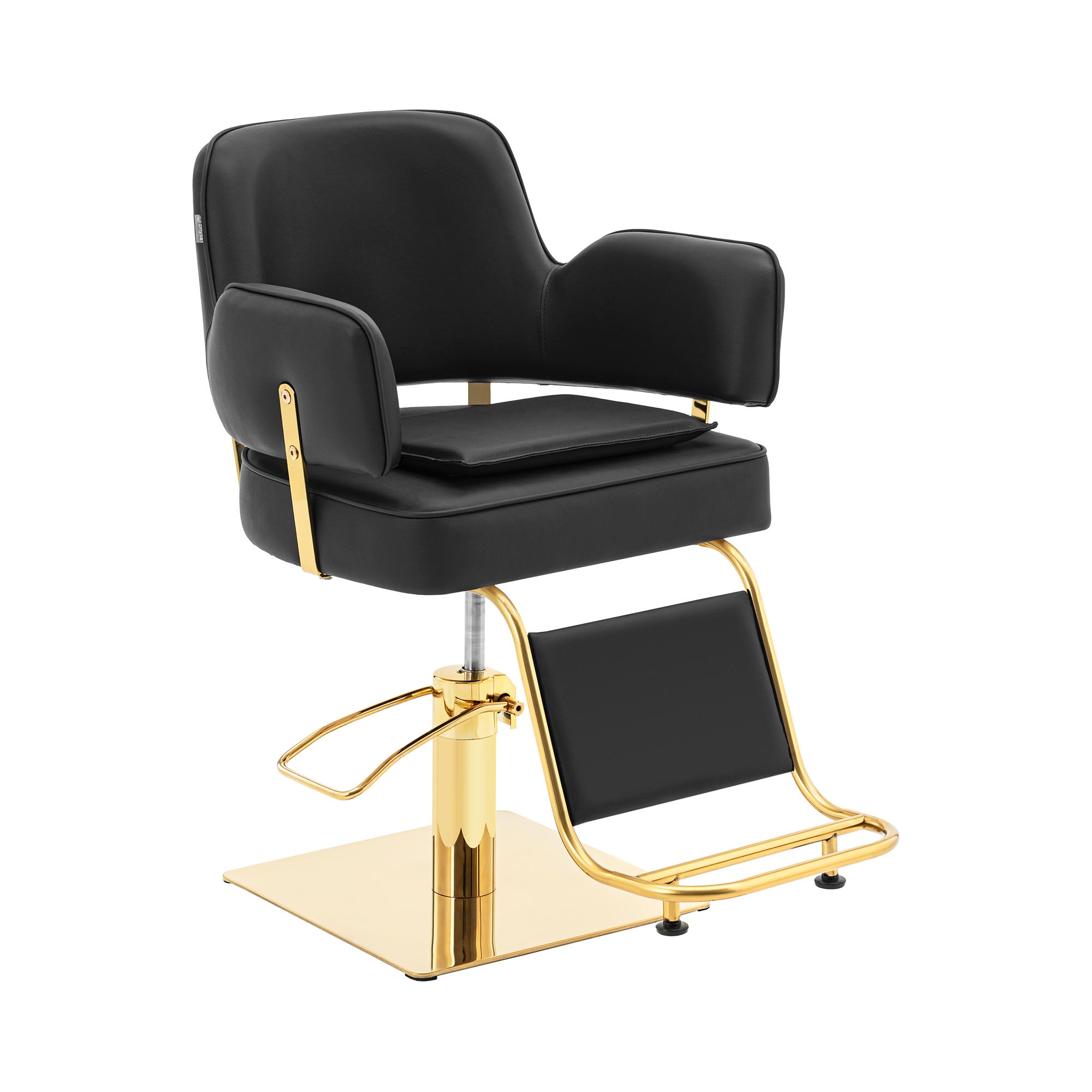 Bild von physa Friseurstuhl mit Fußstütze - 890 - 1020 mm - 200 kg - Schwarz / Goldfarben