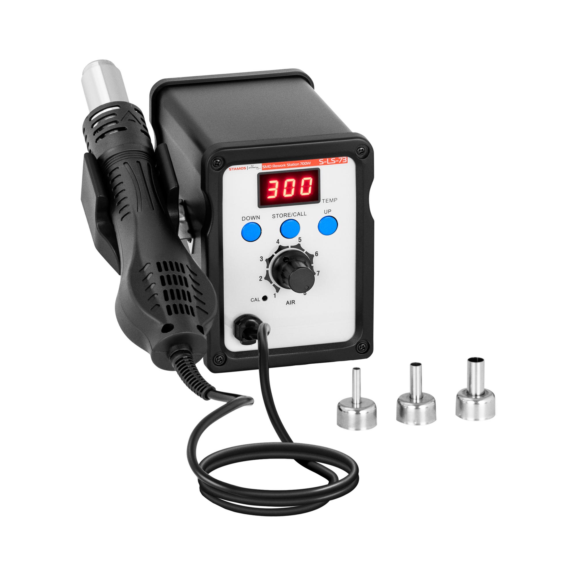 Bild von Stamos Welding Group Lötkolben Profi Heißluftlötstation Heißluftkolben LED-Display 700 W 500 °C 4, max. 700 W