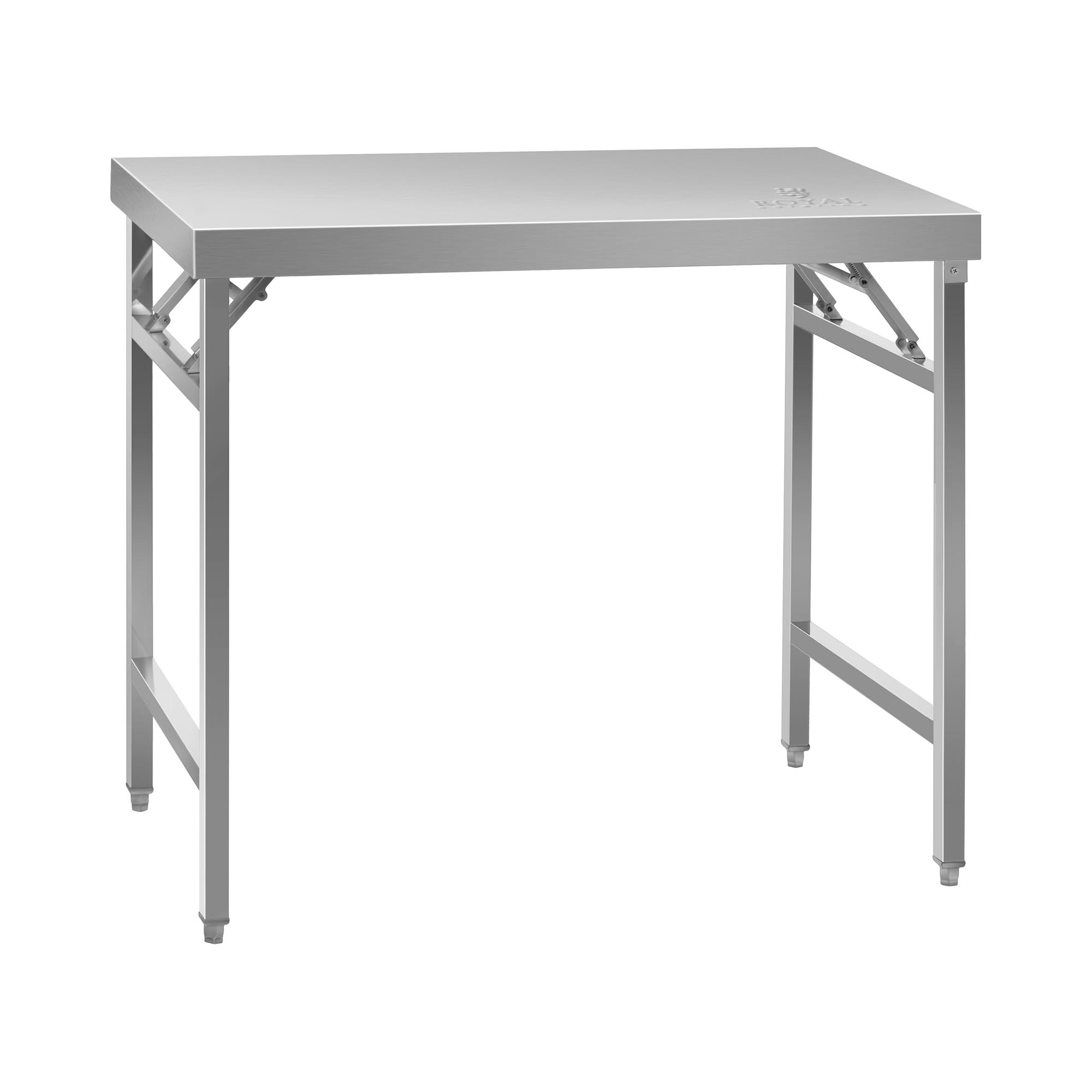 Bild von Royal Catering, Werkbank + Arbeitsbock, Arbeitstisch Edelstahltisch Edelstahl klappbar höhenverstellbar 60x100cm 200 kg (60 cm, 100 cm)