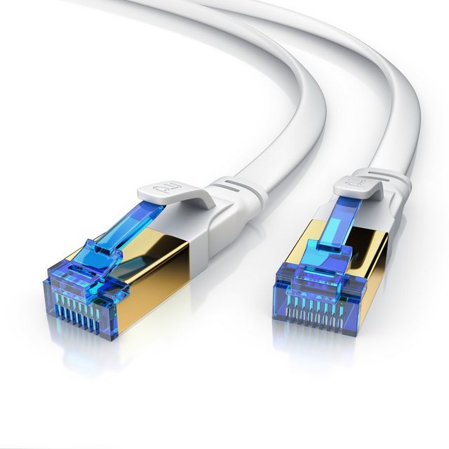Bild von Primewire CAT 8.1 Netzwerkkabel Flach - LAN Patchkabel Datenkabel - Flachbandkabel Verlegekabel - Cat 6 Cat 7 (U/FTP, CAT8.1, 5 m), Netzwerkkabel