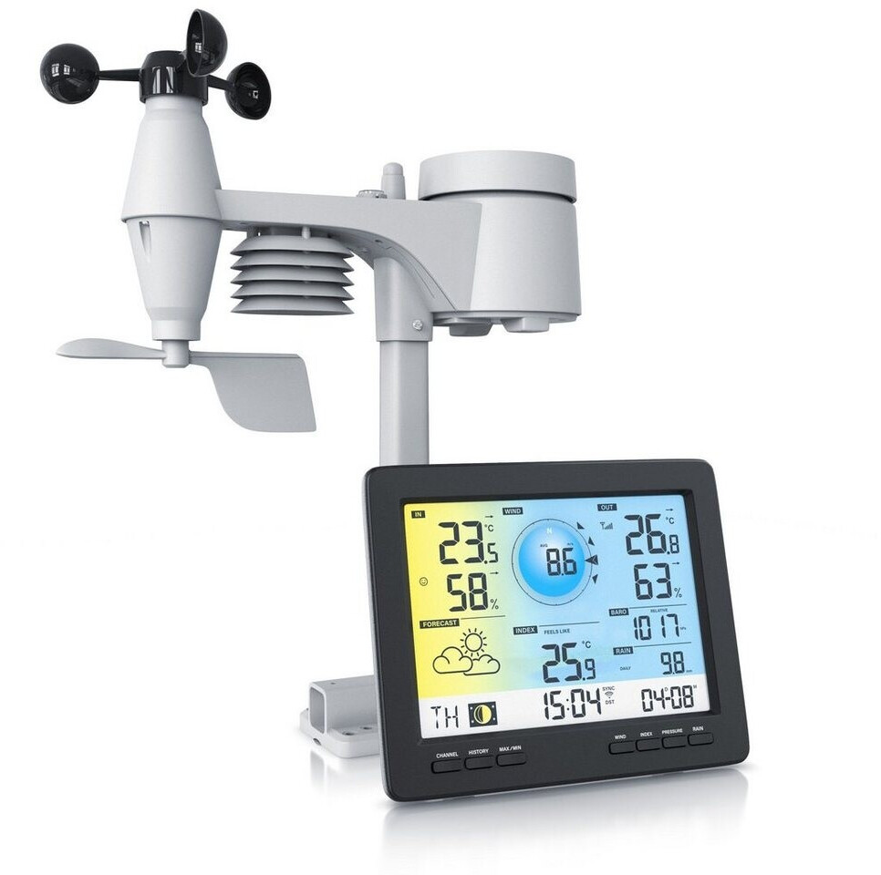 Bild von Brandson Wetterstation (mit Außensensor, Profi Funkwetterstation mit Außen Messstation, Wetterdaten per App)