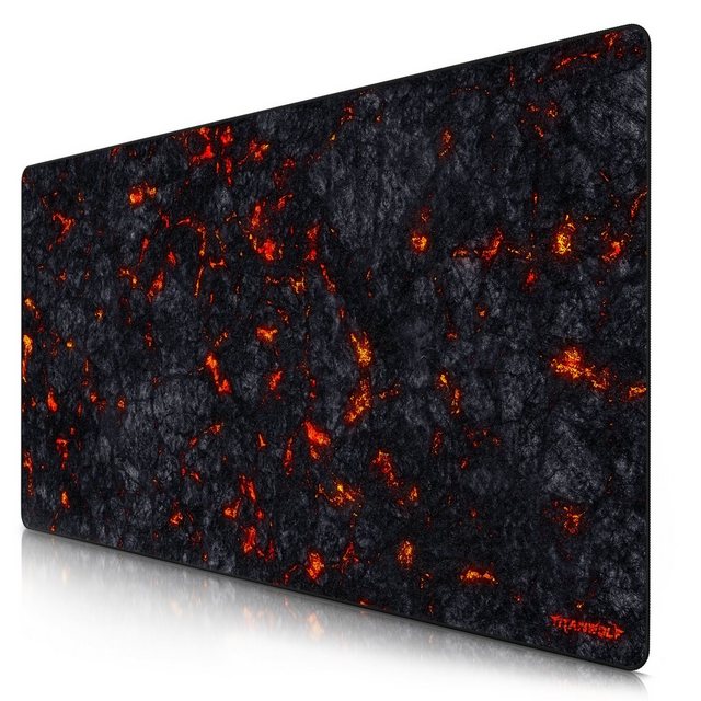 Bild von Titanwolf Gaming Mauspad XXXL Speed Mousepad 1200 x 600 x 3 mm, große Tischunterlage, rutschfest, abwaschbar, Geschwindigkeit & Präzision, Lavamotiv