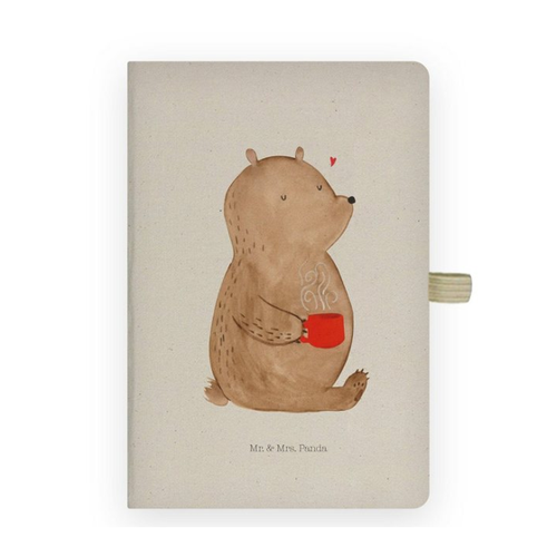Bild von Mr. & Mrs. Panda Notizbuch Bär Kaffee - Transparent