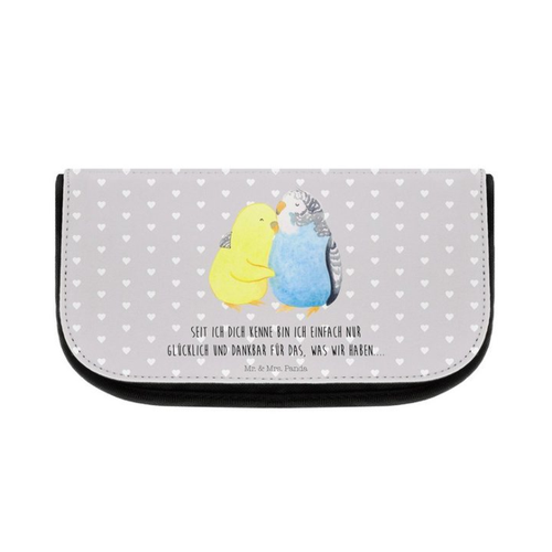 Bild von Mr. & Mrs. Panda Kosmetiktasche Wellensittich Liebe - Grau Pastell