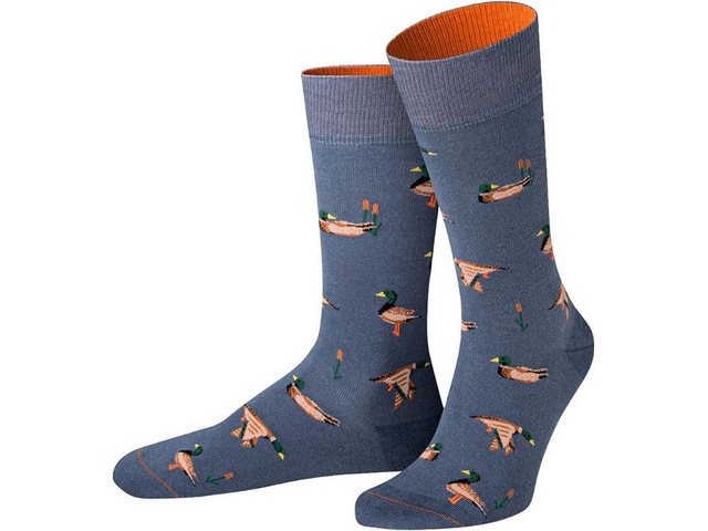 Bild von VON JUNGFELD Bio-Socken "Ente", taubenblau, Gr. 39/42