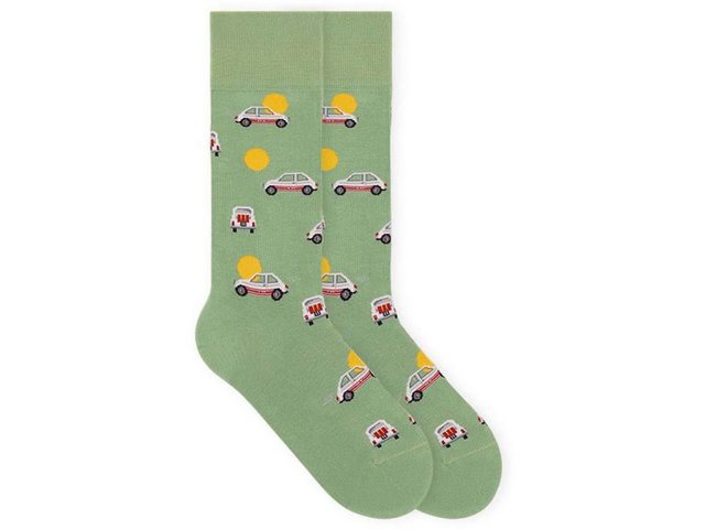 Bild von von Jungfeld Bio-Socken "Auto", blattgrün, Gr. 39/42