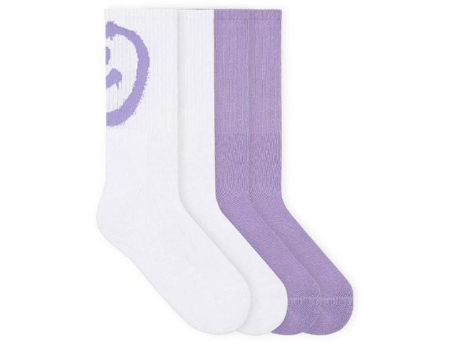 Bild von von Jungfeld 2er-Pack Bio-Socken "Service Line", weiß/lila, Gr. 43/46