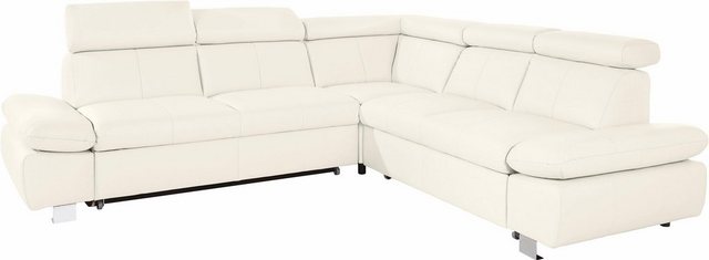 Bild von exxpo - sofa fashion Ecksofa "Happy, modern und bequem, L-Form", inkl. Kopfteil- und Armlehnverstellung, wahlw. mit Bettfunktion, Leder