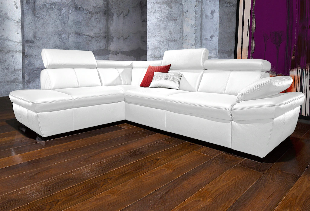Bild von exxpo - sofa fashion Ecksofa "Salerno, klassisch modernes Funktionssofa, hoher Sitzkomfort, L-Form", inkl. Kopf- und Armteilverstellung, wahlweise mit Bettfunktion