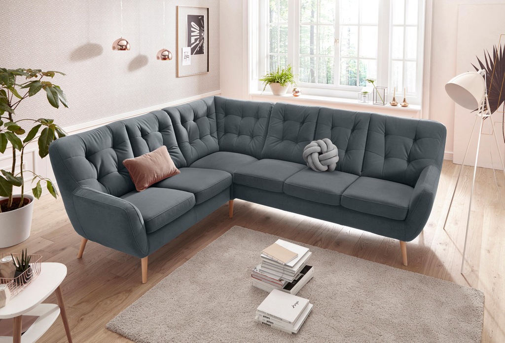 Bild von exxpo - sofa fashion Ecksofa "Scandi, bequem und komfortabel mit aufwendiger Rückenpolsterung", in aktuellen Farben in hochwertigen Bezugsqualitäten, L-Form