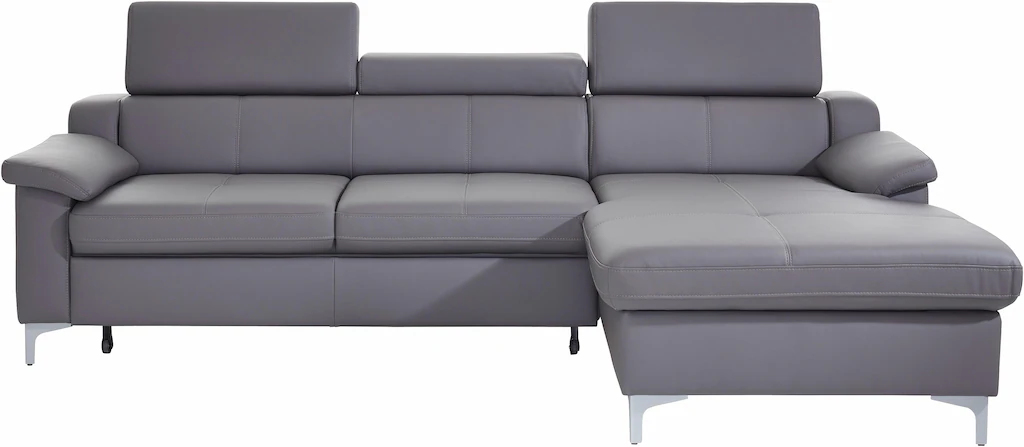 Bild von exxpo - sofa fashion Ecksofa "Florenz, aktuelles Design, komfortabler Sitz und bequemen Armlehnen", mit Kopfteilverstellung, wahlweise Bettfunktion, L-Form