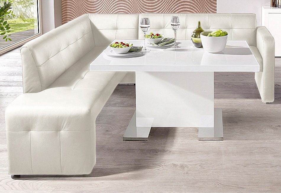 Bild von exxpo - sofa fashion Eckbank "Barista, bequem und elegant, hohe Bodenfreiheit,", moderne Sitz- und Rückenverarbeitung, frei im Raum stellbar