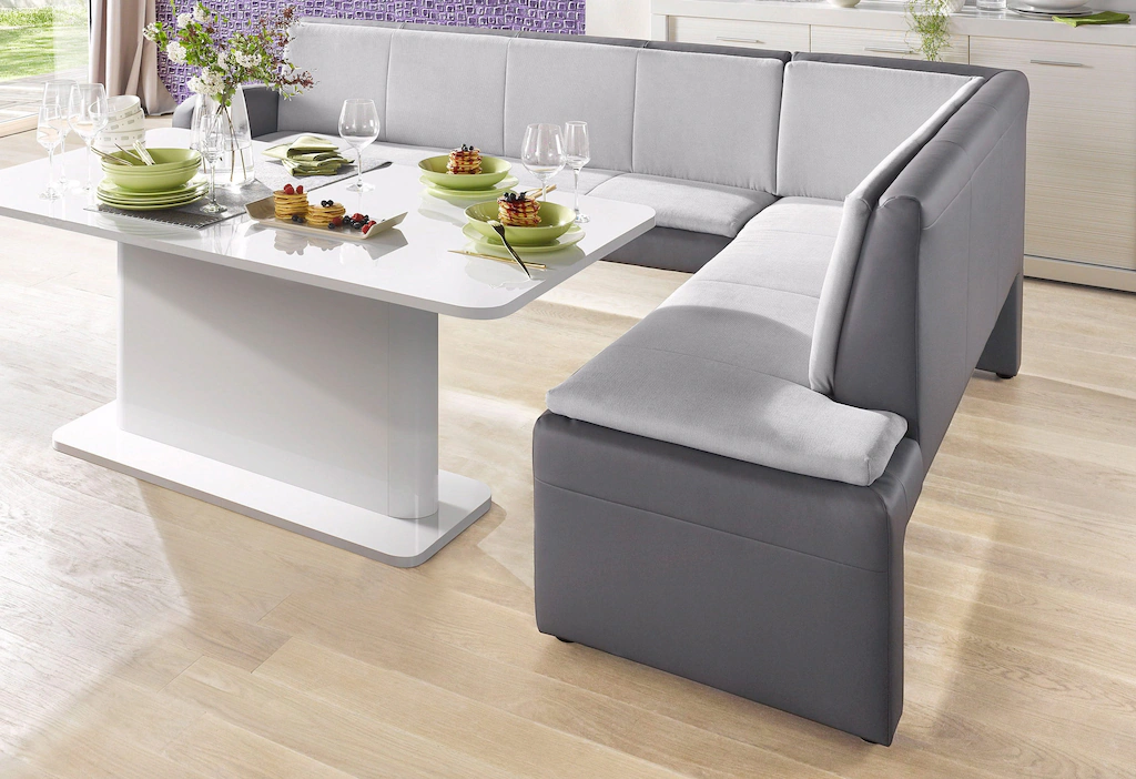 Bild von exxpo - sofa fashion Eckbank "Cortado, elegant und modern mit hohem Sitzkomfort", hohe Bodenfreiheit, schöne Detailverarbeitung, wahlweise Lederbezug