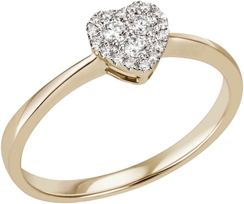 Bild von Firetti Fingerring »Schmuck Geschenk Gold 585 Damenring Ring Herz«, mit Brillanten