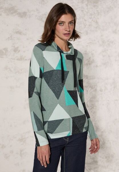 Bild von Cecil Langarmshirt, mit Schalkragen und grafischem Muster