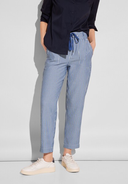Bild von STREET ONE Paperbag-Hose mit gestreiftem Seersucker-Look