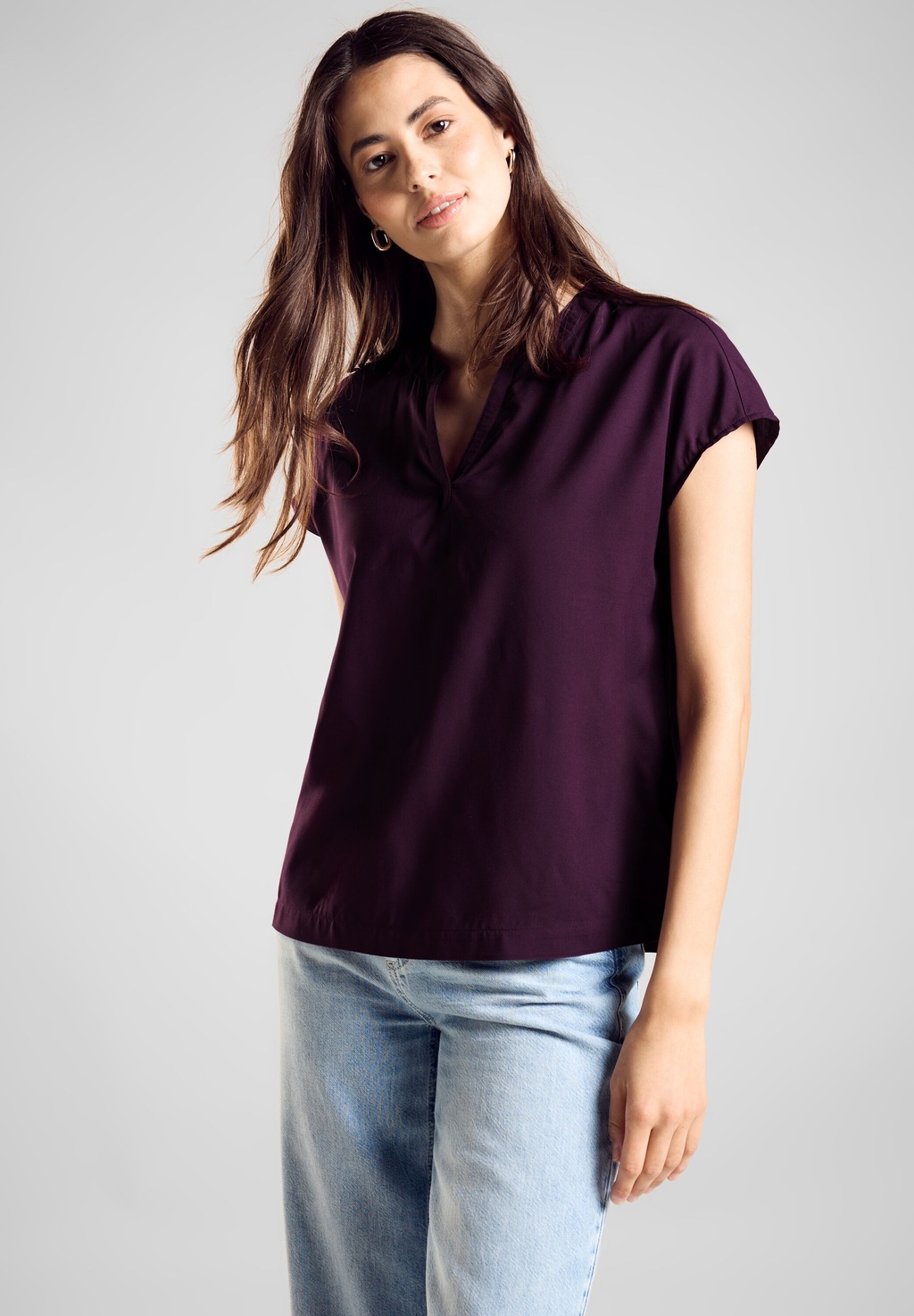 Bild von STREET ONE Kurzarmbluse, Blusenshirt aus reiner Viskose