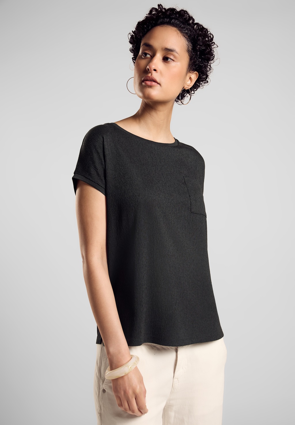 Bild von STREET ONE T-Shirt LTD QR structure-mix shirt w.p