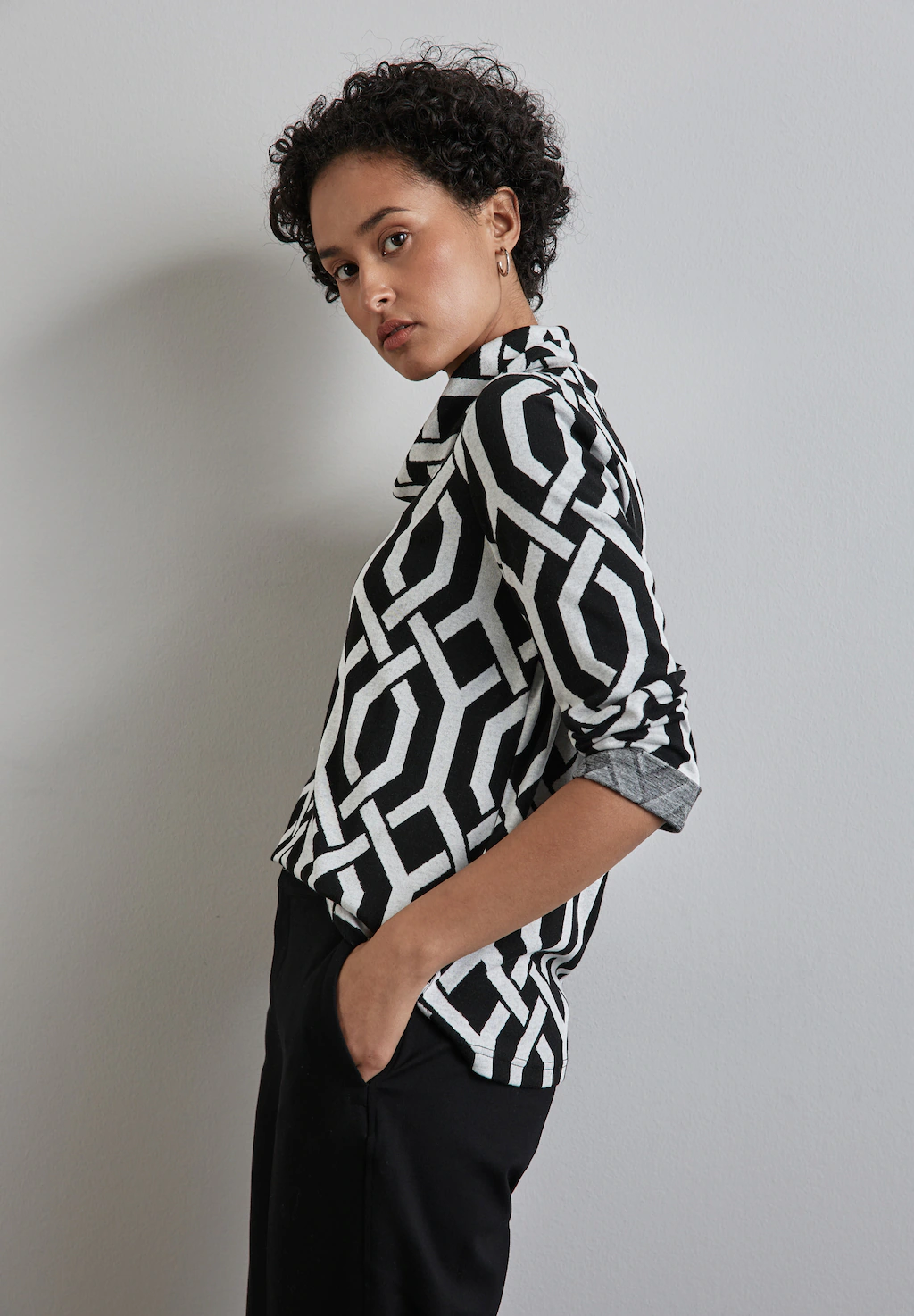 Bild von Street One  Pullover EOS_scarf collar jacquard shir 321984