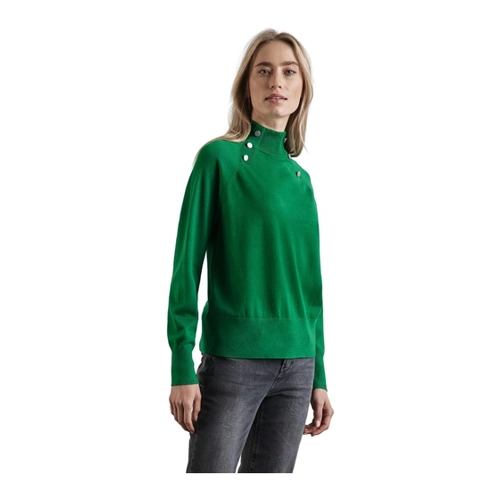 Bild von STREET ONE Damen A303045 Pullover mit Knopfdetails in Grün