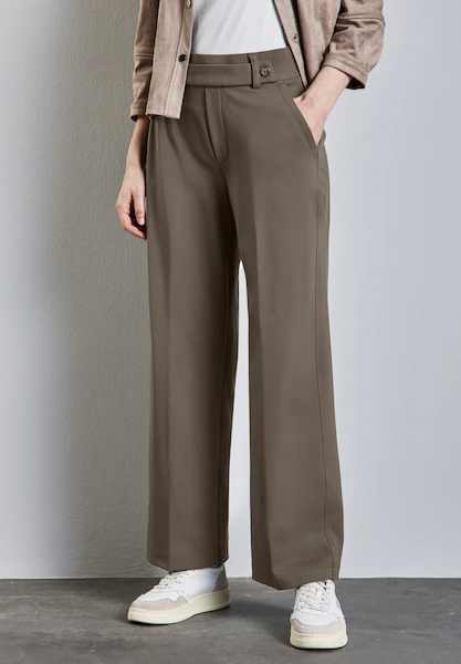 Bild von Street One Stoffhose, Straight Leg, High Waist, für Damen, braun, 44/30