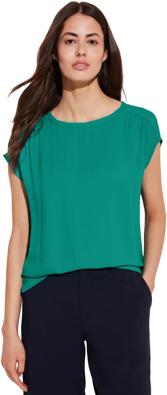 Bild von Street One Damen T-Shirt im Materialmix intense aqua 38