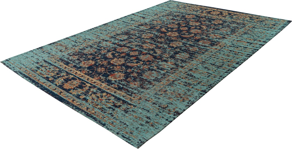 Bild von Padiro Teppich "Charme 225", rechteckig, 5 mm Höhe, Chenille Flachgewebe im Vintage Stil