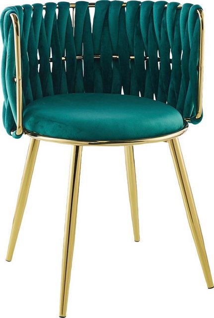 Bild von Kayoom Esszimmerstuhl "Stuhl Milla 125 2er-Set,tolles Design der Rückenlehne,runde Sitzfläche", (Set), 2 St., Stoffbezug, samtweicher Bezug, hochwertig, vielseitig einsetzbarer Stuhl