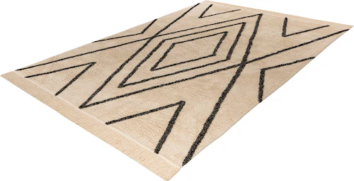 Bild von Kayoom Teppich in Creme / Schwarz, 100% Baumwolle - 150x80cm (LxB)