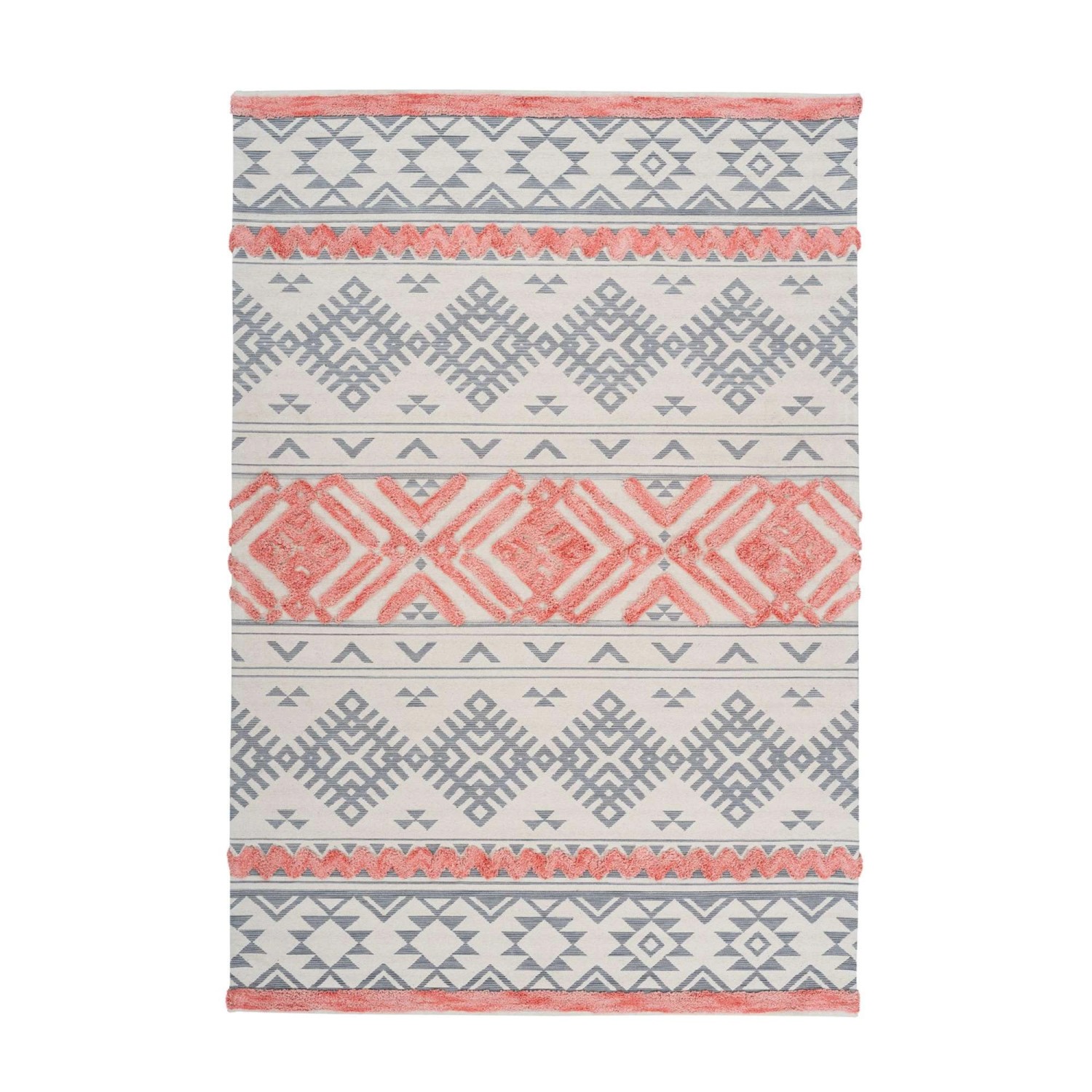 Bild von MeGusta Kurzflor Teppich EthnoDesign Grau Apricot 3D Design 160 x 230 cm