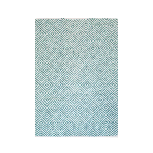 Bild von MeGusta Flachflor Teppich Modern Türkis Baumwolle 160x230 cm Marisol