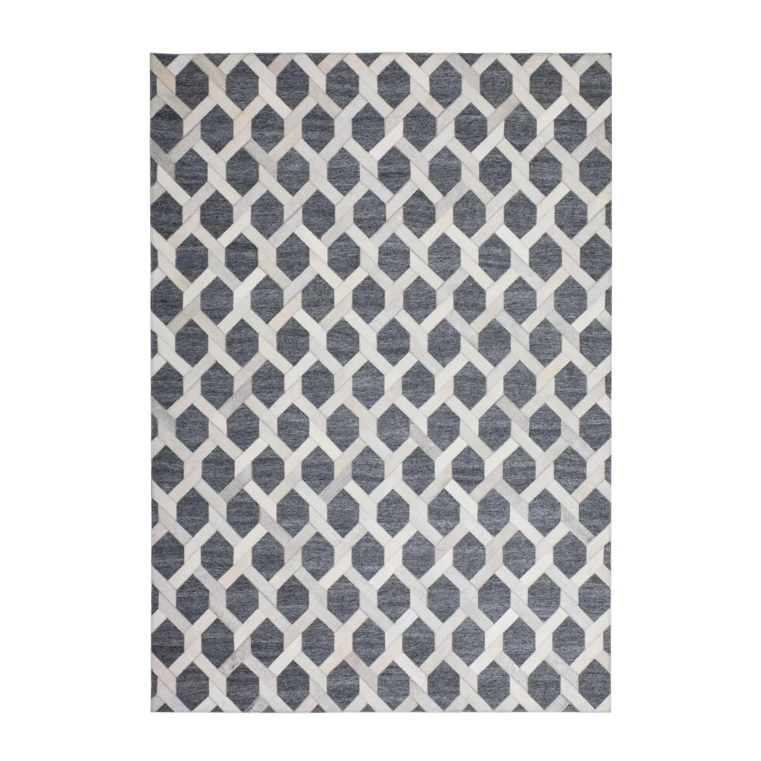 Bild von MeGusta Kurzflor Teppich Modern Grau Viskose 160x230 cm Elicia