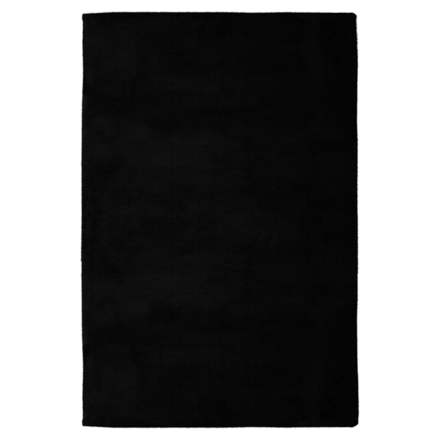 Bild von MeGusta Kurzflor Teppich Uni Modern Schwarz 80x150 cm Clara