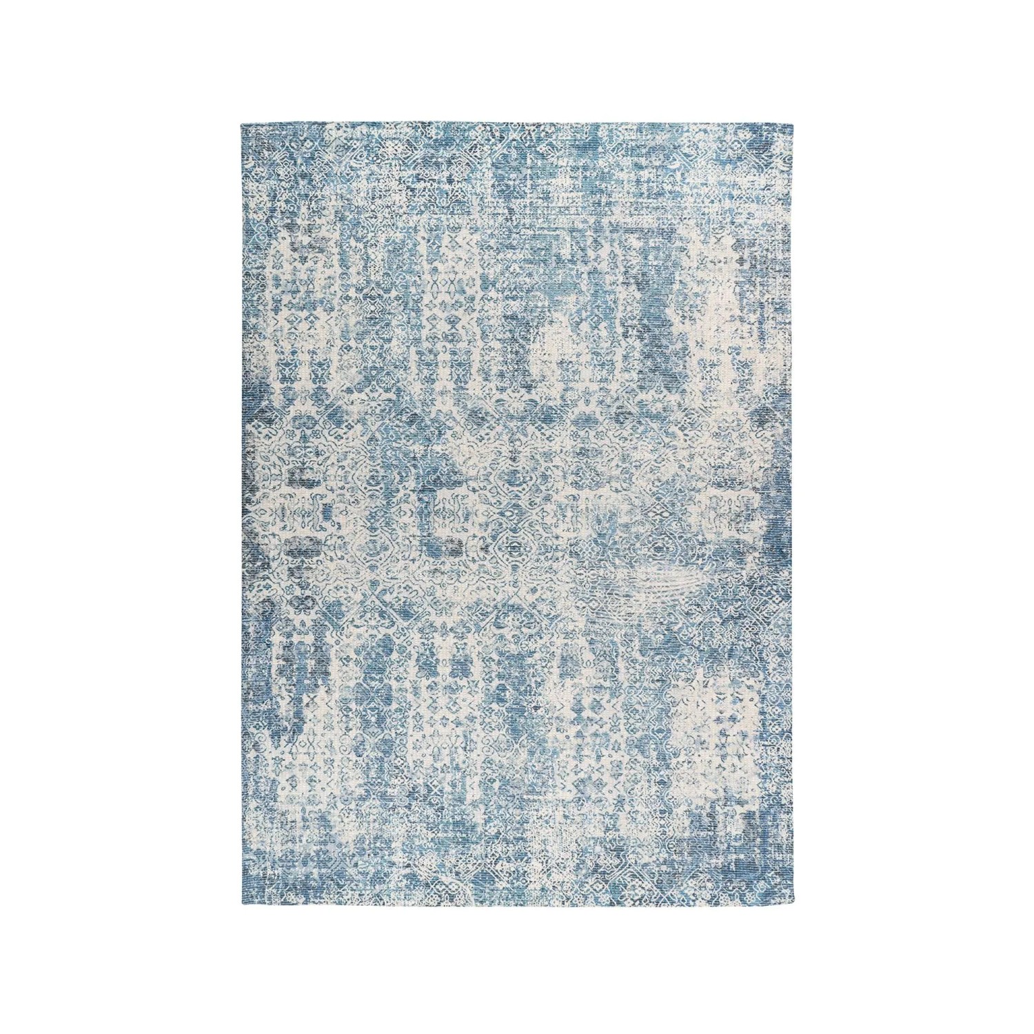 Bild von MeGusta Kurzflor Teppich Vintage UsedLook Blau Baumwolle 160x230 cm Covadonga