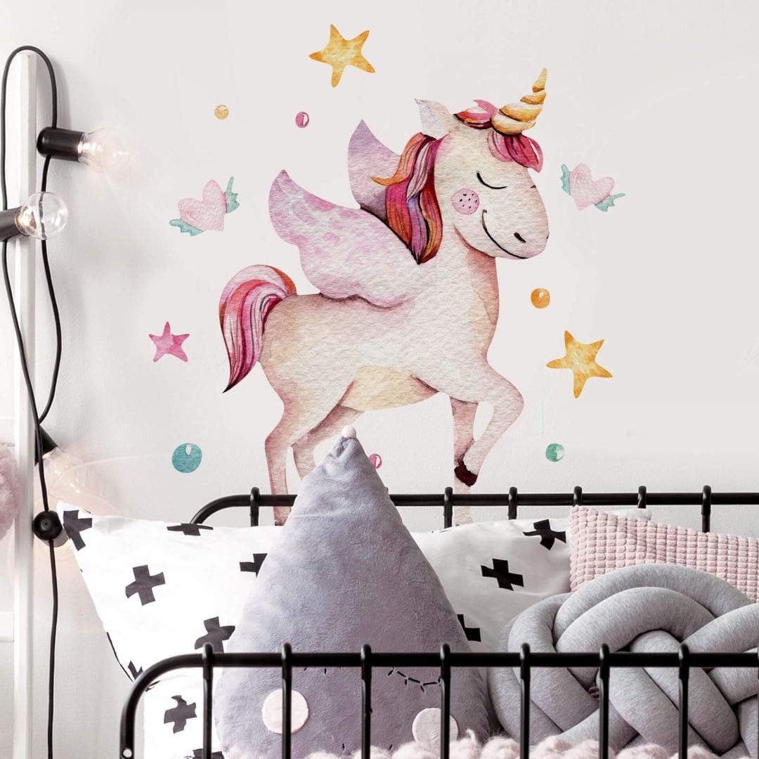 Bild von Wall-Art Wandtattoo »Rosa Einhorn Kinderzimmer«, (1 St.), selbstklebend, entfernbar