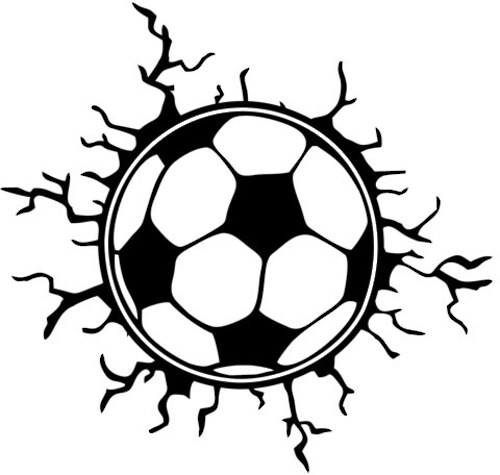 Bild von K&L Wall Art Wandtattoo Fußball Mauer Klebebilder Mädchen Kinderzimmer Wandsticker Deko, Wandbild selbstklebend, entfernbar